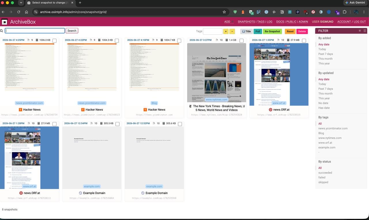 Build Your Own Wayback: Self-Hosting ArchiveBox for OSINT Evidence - Why and how