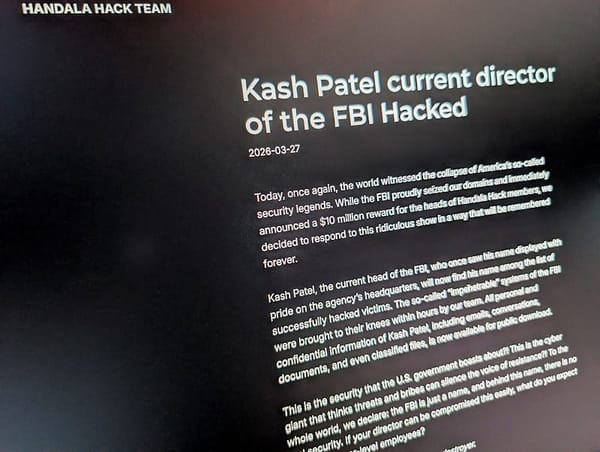 Iran-Linked Handala claims the hack of the FBI Director’s Personal Email.